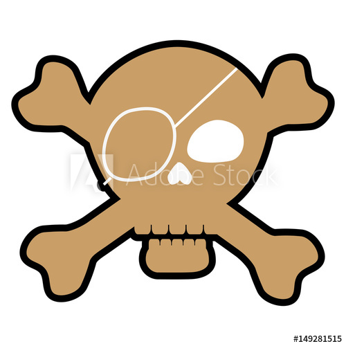 500x500 Pirate Skull Icon Over White Background Vector Illustration