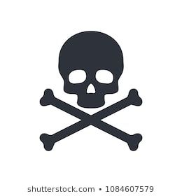 260x280 Pirate Skull Skeleton Danger Icon Logo Template Danger Symbol