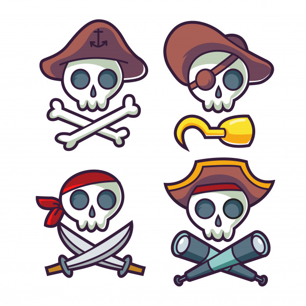 626x626 Cartoon Funny Pirate Skull Icon Vector Premium Download