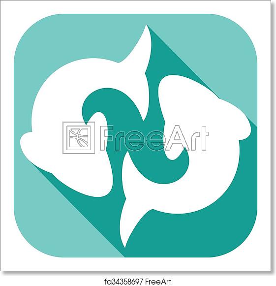 561x581 Free Art Print Of Pisces Astrology Flat Icon Pisces Astrology