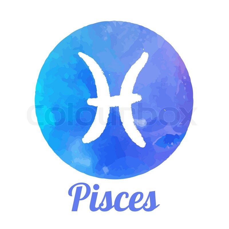 800x800 Watercolor Zodiac Icon Set Pisces Stock Vector Colourbox
