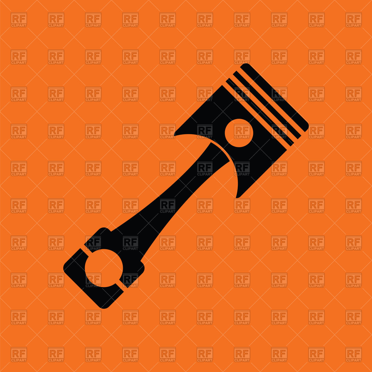 1200x1200 Car Motor Piston Icon On Orange Background Vector Image