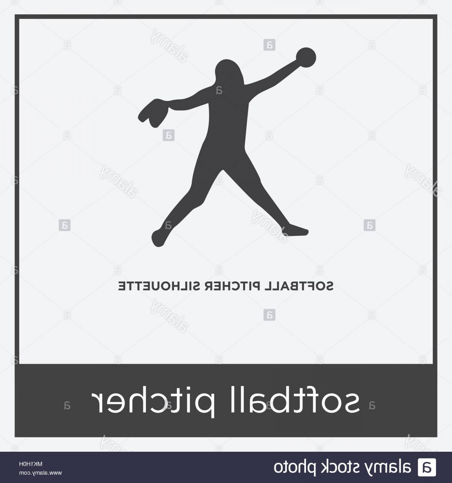 1560x1668 Softball Pitcher Icon Isolated On White Background With Gray Frame