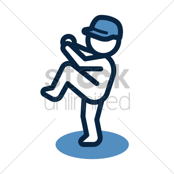 600x600 Baseball Pitcher Icon Vector Image