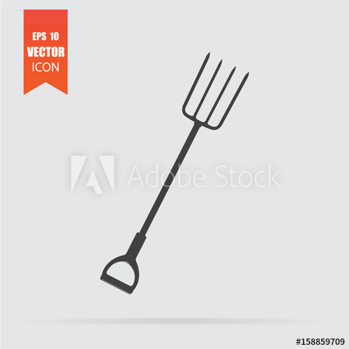 500x500 Pitchfork Icon In Flat Style Isolated On Grey Background