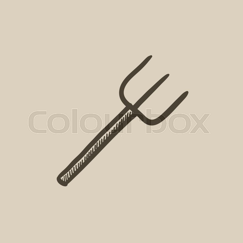 800x800 Pitchfork Sketch Icon For Web, Mobile Stock Vector Colourbox