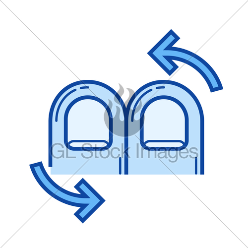500x500 Two Finger Pivot Rotate Line Icon Gl Stock Images