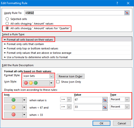 550x526 Apply Icons To Subtotal To Use Conditional Formatting In Pivot