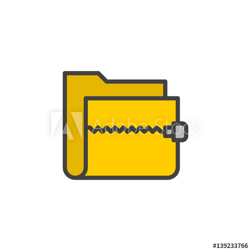 Zip Archive Folder Line Icon, Filled Outline Vector Sign, Linear 500x500 Zip Archive Folder Line Icon, Filled Outline Vector Sign, Linear