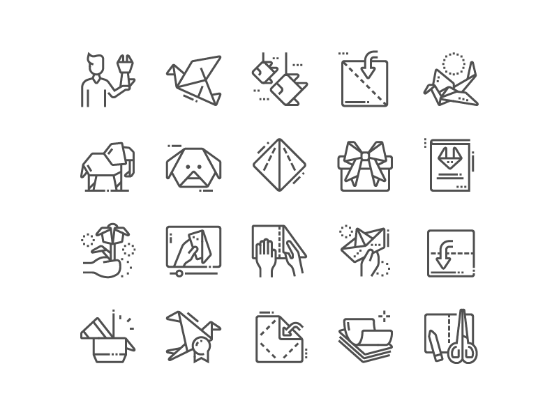 801x601 Origami Icons