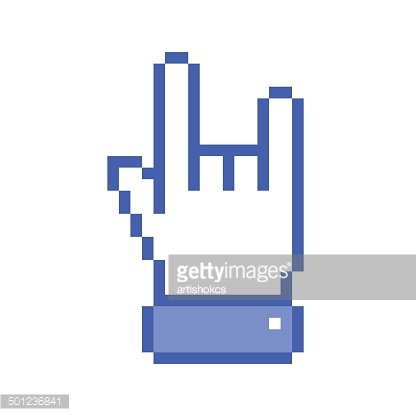 416x416 Pixel Blue Rock Hand Icon Premium Clipart
