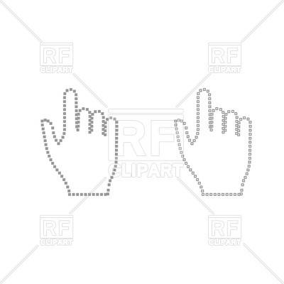 400x400 Pixel Hand Grey Set Icon Vector Image Of Icons And Emblems