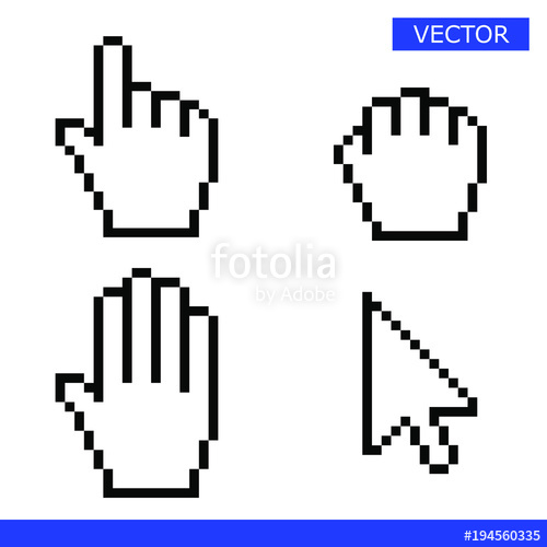 500x500 Pixel Mouse Hand Cursor Icon Vector Illustration Stock Image