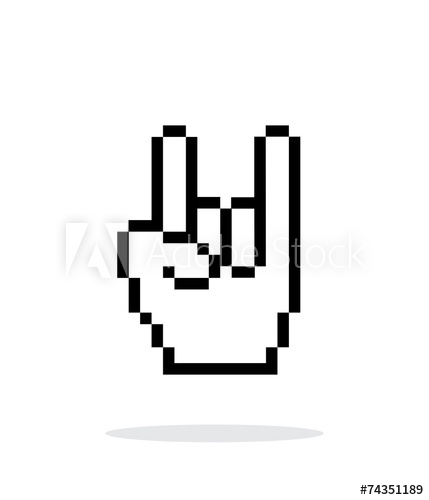 429x500 Pixel Rock Hand Icon On White Background