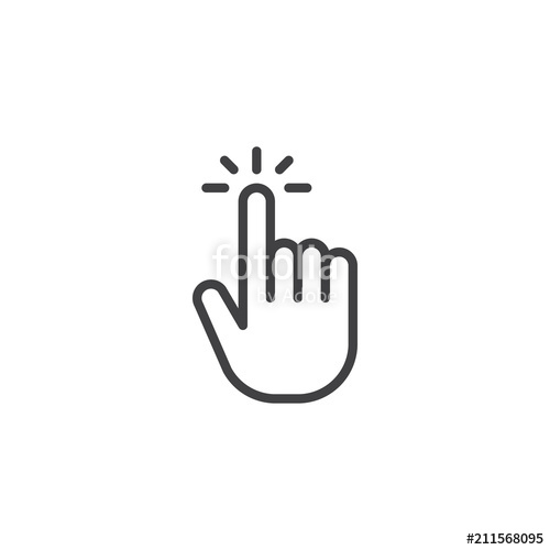 500x500 Click Hand Outline Icon Linear Style Sign For Mobile Concept