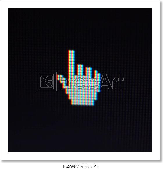 561x581 Free Art Print Of Pixel Rgb Hand Icon Macro Shot Of The Monitor