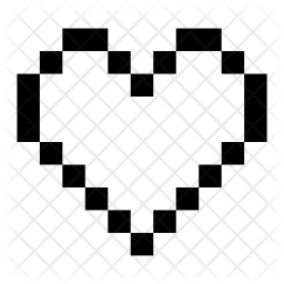 Pixel Heart Icon Of Glyph Style 256x256 Pixel Heart Icon Of Glyph Style
