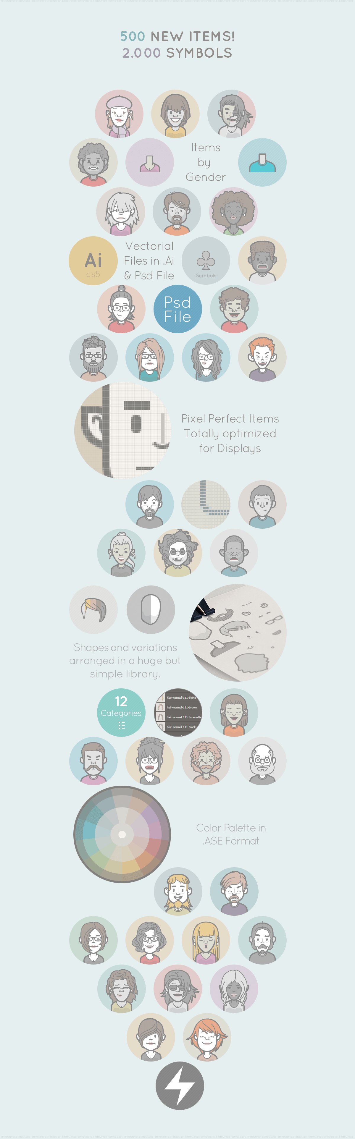 1200x3852 Avatar Icon Creator Pack