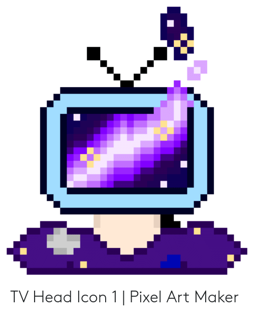 500x617 Tv Head Icon Pixel Art Maker Head Meme On Me Me