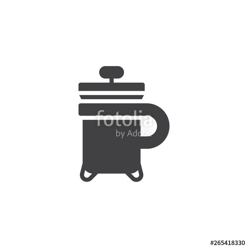 500x500 Coffee Maker Pot Vector Icon Filled Flat Sign For Mobile Concept