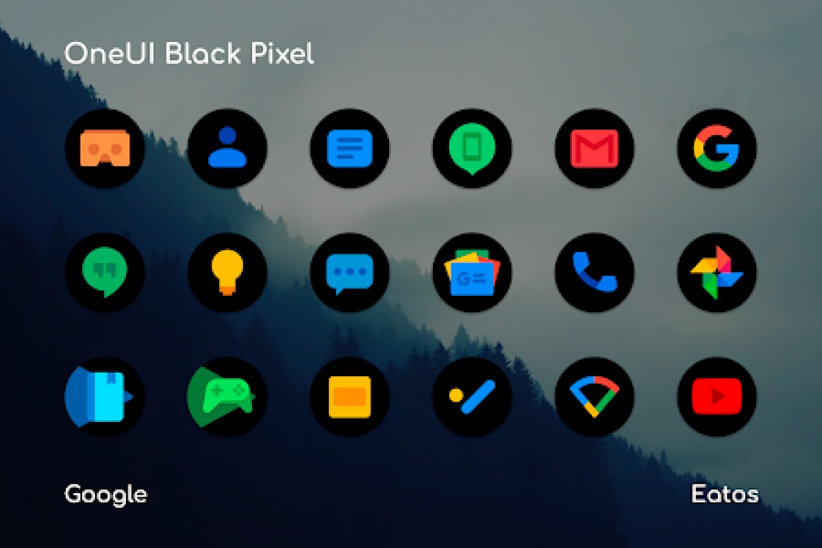 Pixel icon pack. Round Black icon Pack.