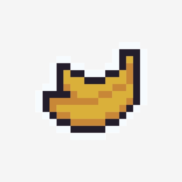 640x640 Banana Pixel Icon Free Button Png, Banana Pixel Icon, Simple