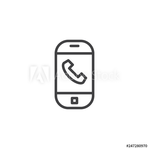 500x500 Phone Call Screen Line Icon Linear Style Sign For Mobile Concept