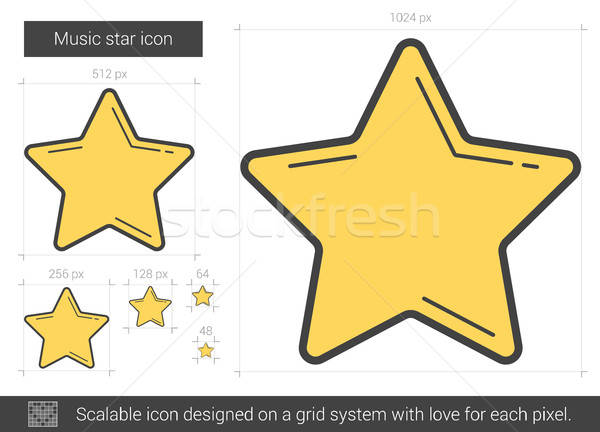 Music Star Line Icon Vector Illustration Andrei Krauchuk 600x432 Music Star Line Icon Vector Illustration Andrei Krauchuk