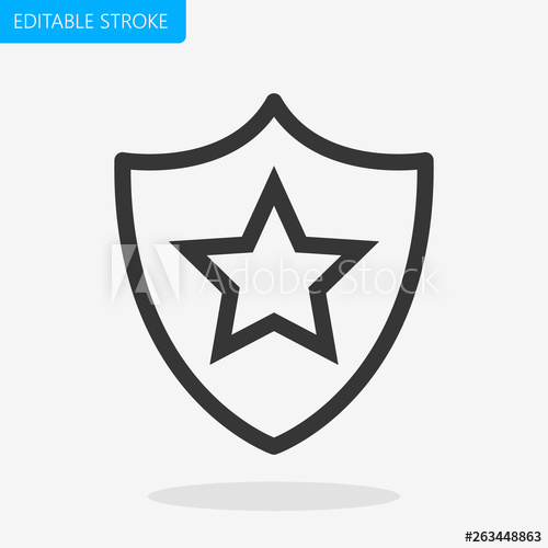 Shield Star Icon Editable Stroke Pixel Perfect Vector 500x500 Shield Star Icon Editable Stroke Pixel Perfect Vector