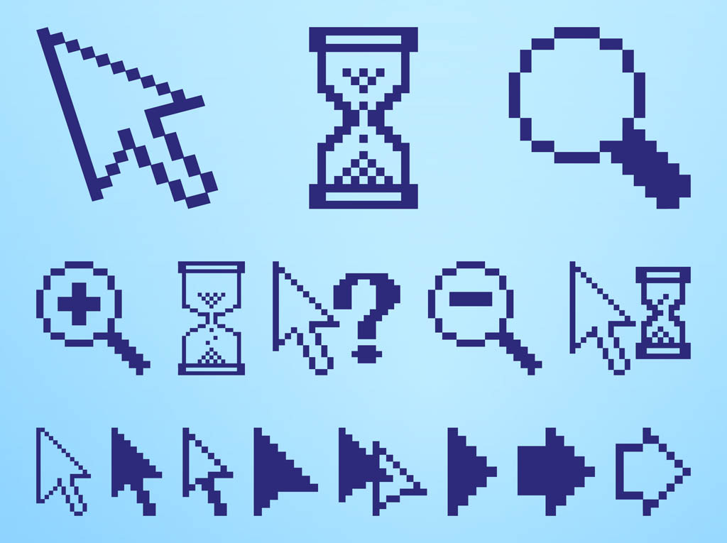 1024x765 Pixelated Icons Set Vector Art Graphics