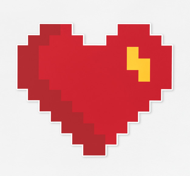 626x579 Pixelated Red Heart Shaped Icon Premium Download