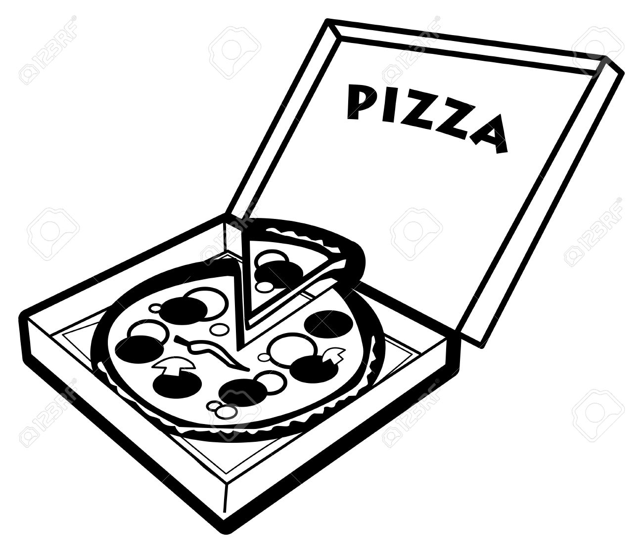 1300x1119 Whole Pizza In Box Clipart