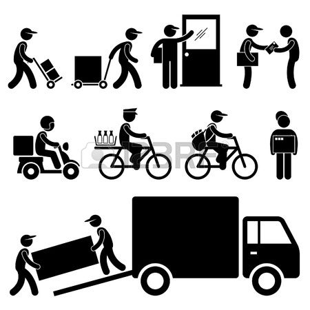 450x450 Pizza Delivery Man Postman Milkman Paperboy Courier Services Stick