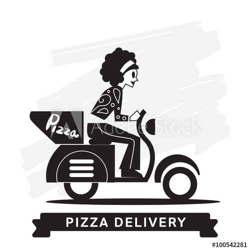 500x500 Pizza Delivery Service, Vector Icon