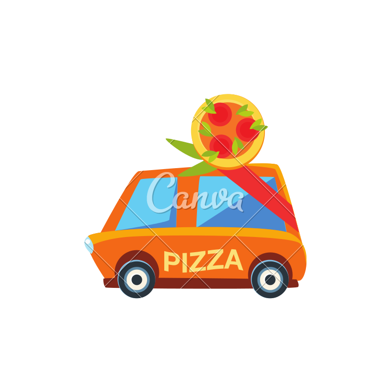 800x800 Pizza Delivery Toy Cute Car Icon
