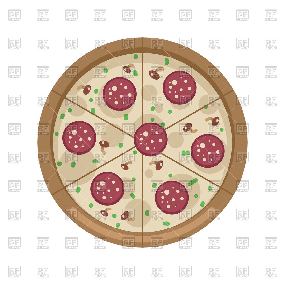 1200x1200 Pizza Icon With Mushrooms And Salami Vector Image Of Food
