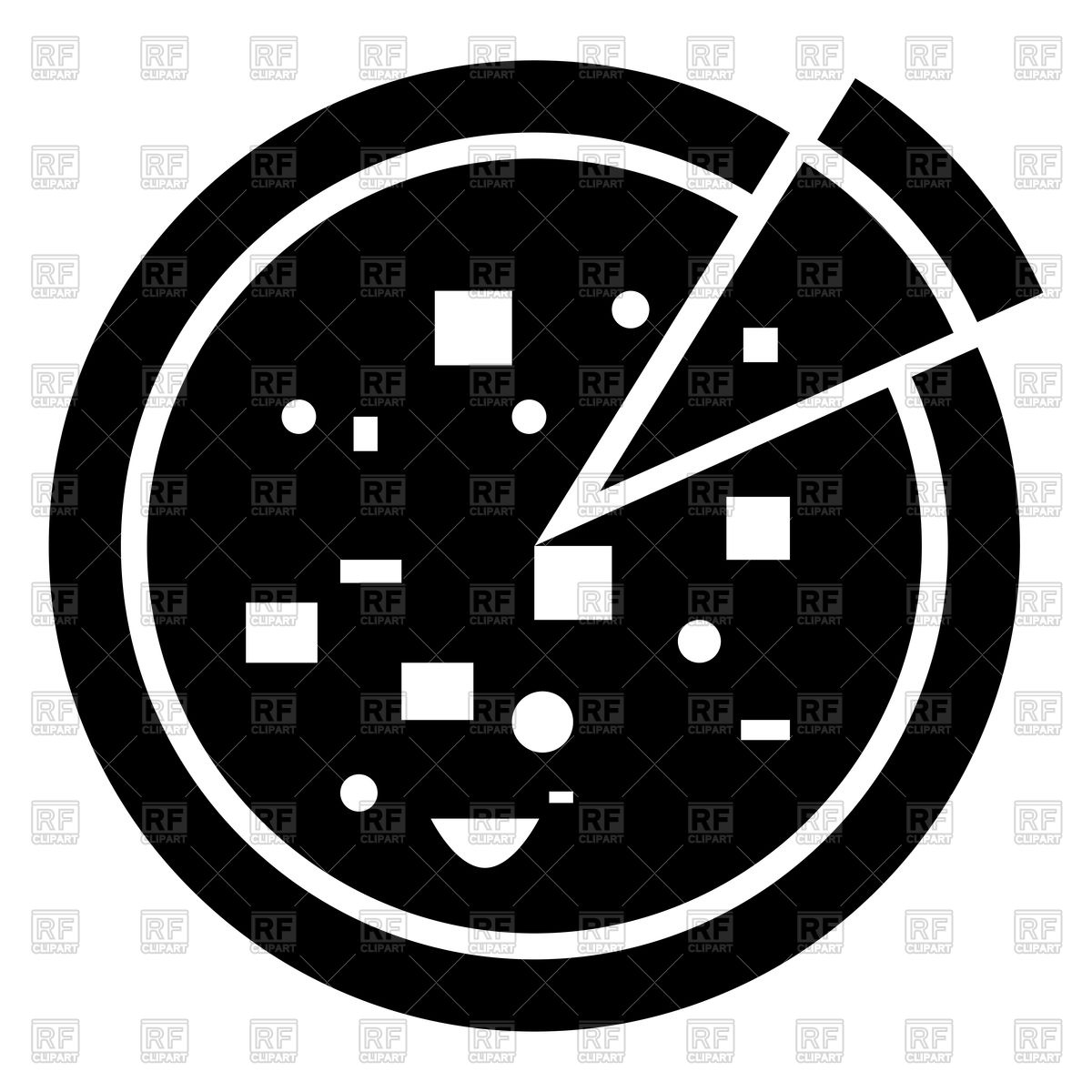 1200x1200 The Black Pizza Icon With Part Black And White Color Vector Image