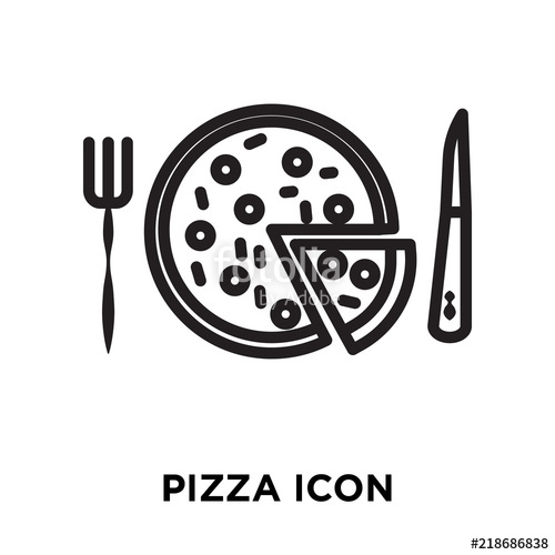 500x500 Pizza Icon On White Background Modern Icons Vector Illustration