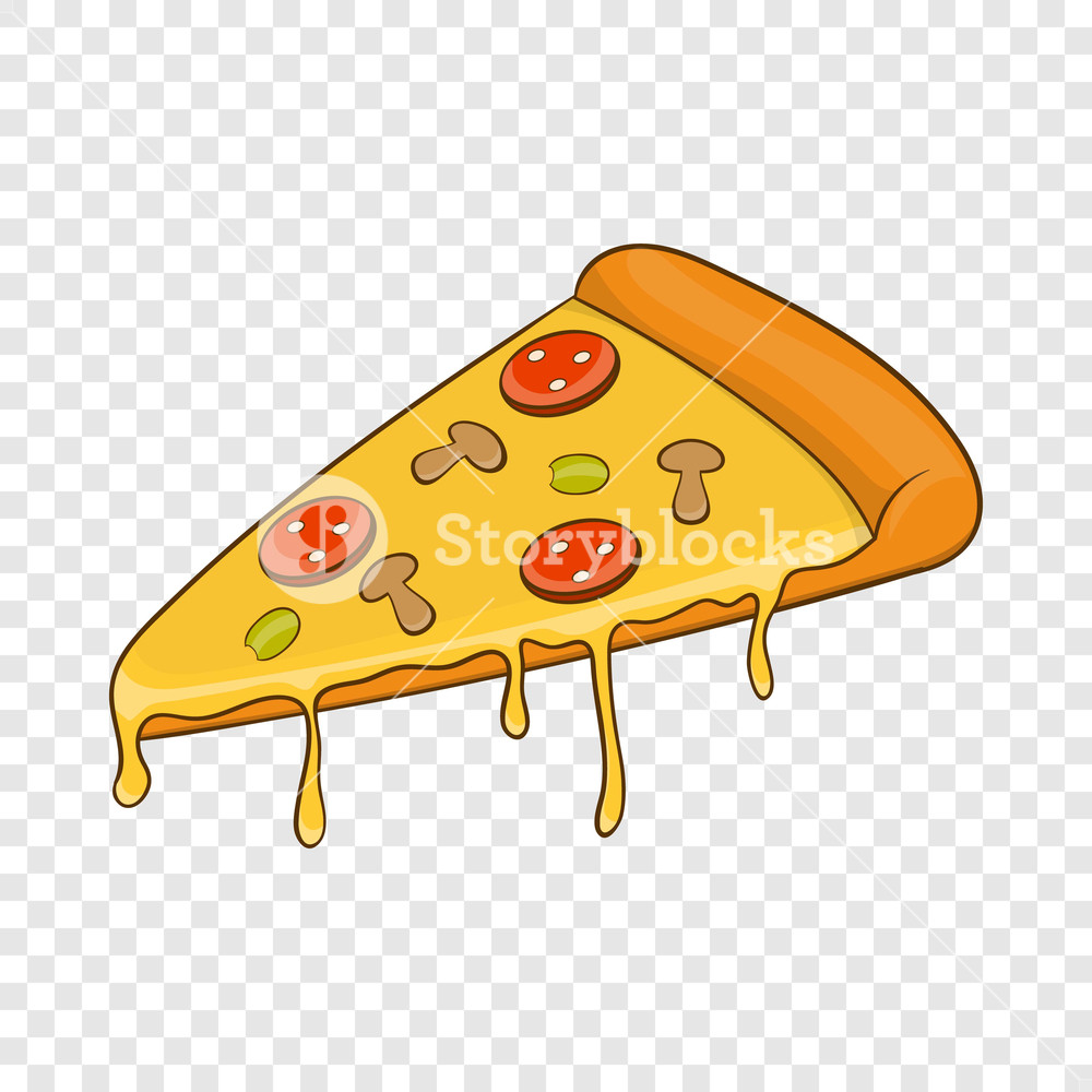 Salami Pizza Slice Icon In Cartoon Style Isolated On Background 1000x1000 Salami Pizza Slice Icon In Cartoon Style Isolated On Background