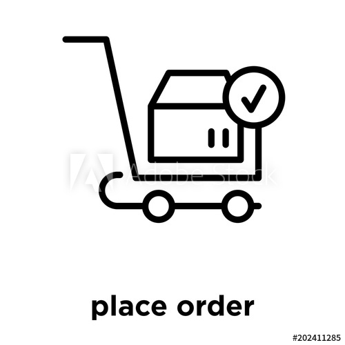 500x500 Place Order Icon Isolated On White Background