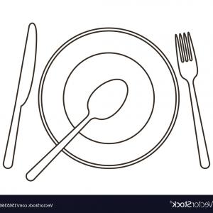 300x300 Photostock Vector Knife Fork Spoon And Plate Cutlery Table Setting