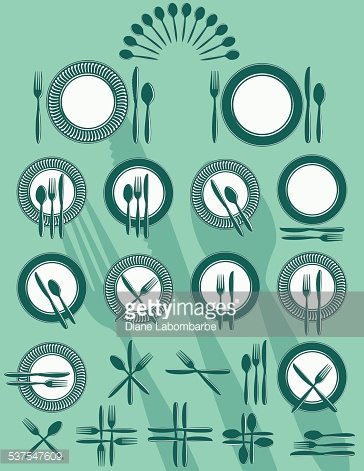 364x471 Place Setting With Knife, For And Spoon Kitchen Icon Set Premium