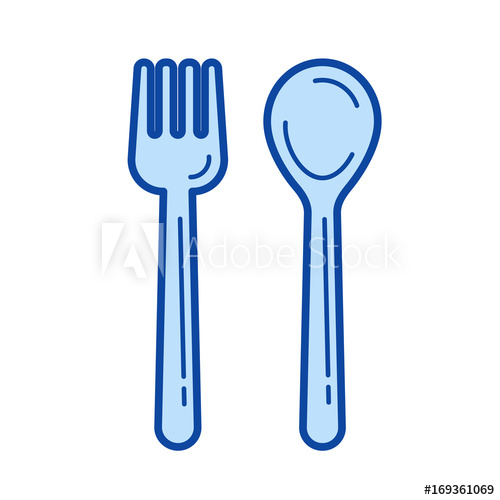 500x500 Place Setting Vector Line Icon Isolated On White Background Place