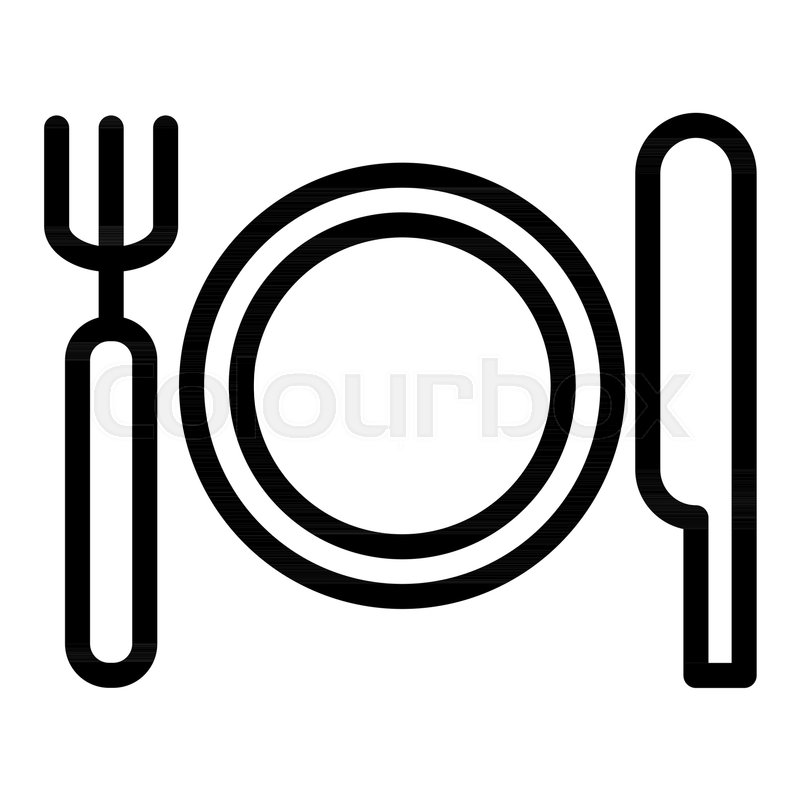 800x800 Place Setting With Plate, Knife And Stock Vector Colourbox