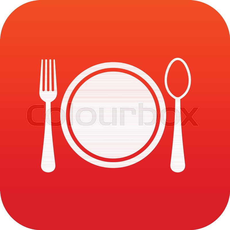 800x800 Place Setting With Plate,spoon And Stock Vector Colourbox