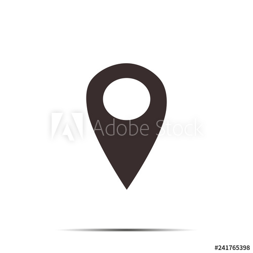 500x500 Map Marker Icon Placement Icon On Flat Style Is Drawn With Black