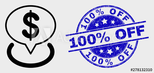 500x237 Vector Contour Dollar Placement Icon And Off St Blue