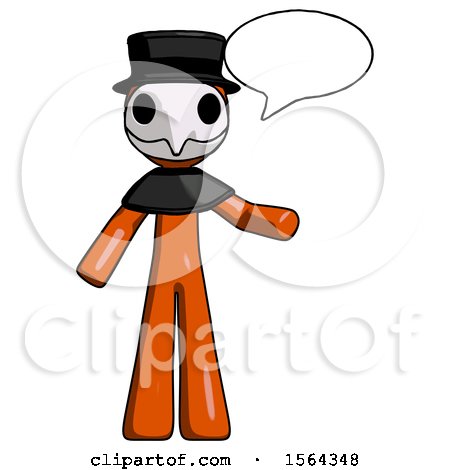 450x470 Orange Plague Doctor Man With Word Bubble Talking Chat Icon