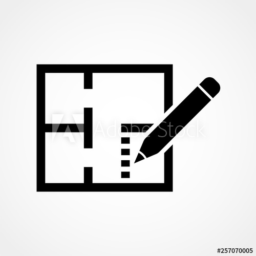 500x500 House Plan Icon In Trendy Isolated On Grey Background Vector