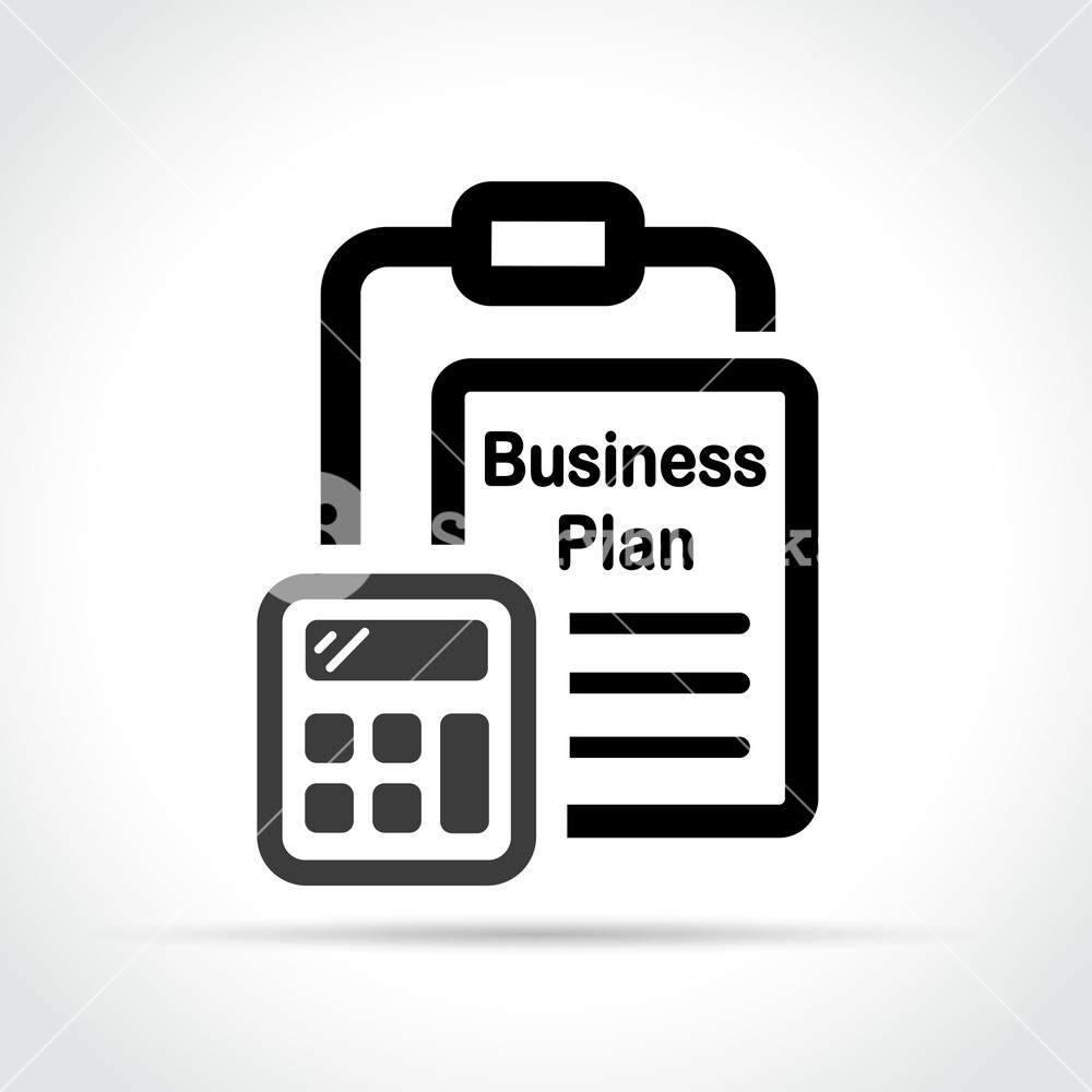 1000x1000 Illustration Of Business Plan Icon On White Background Royalty